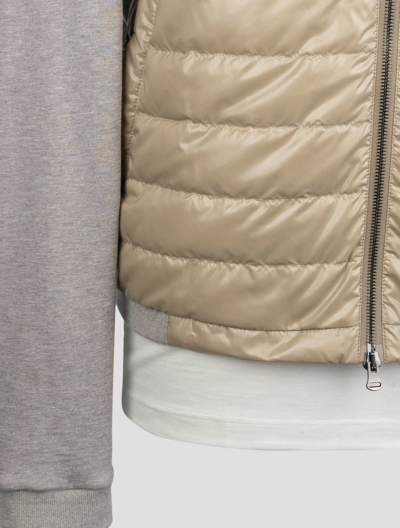 Kiton Gray Beige Cotton Cashmere Pl Coat