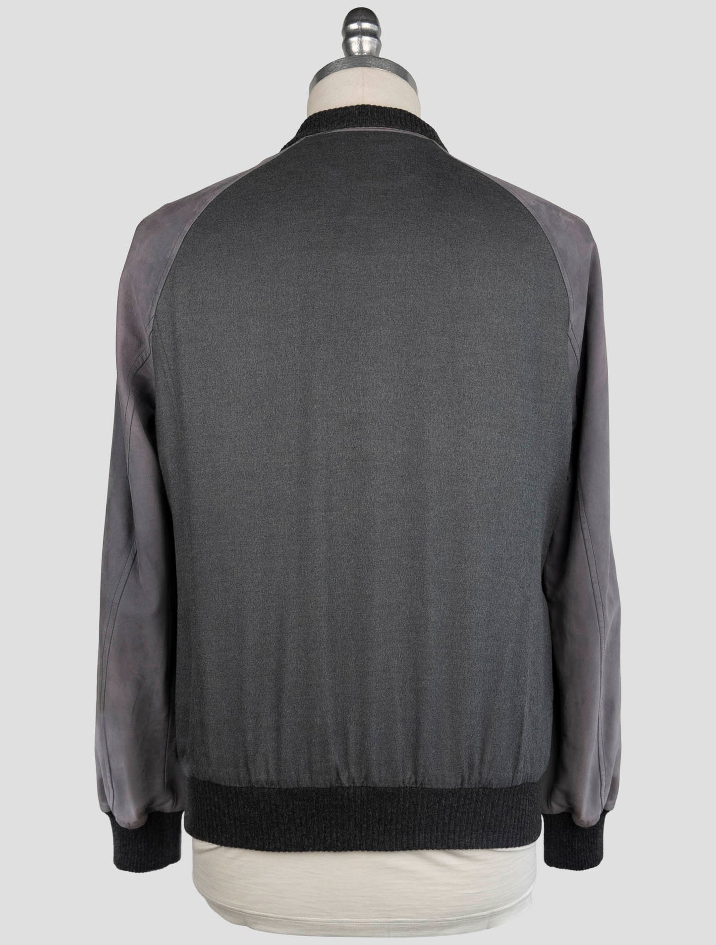 Kiton Gray Cashmere Leather Suede Coat