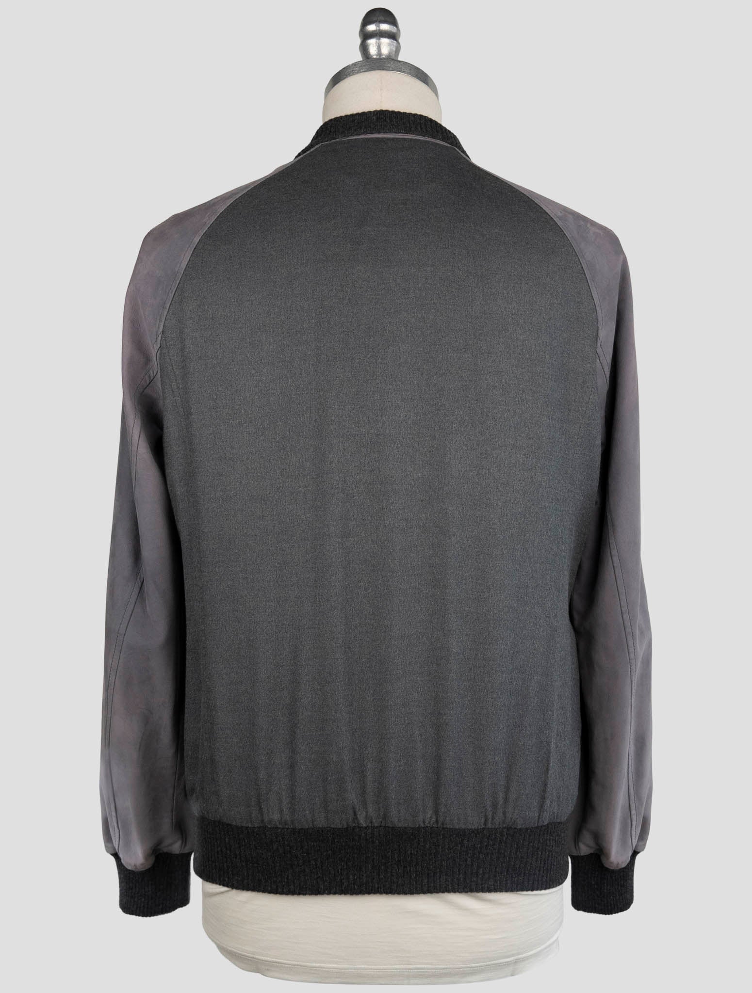 Kiton Gray Cashmere Leather Suede Coat
