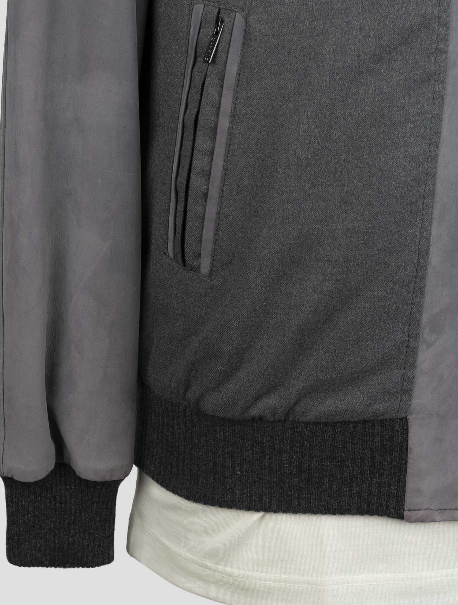Kiton Gray Cashmere Leather Suede Coat