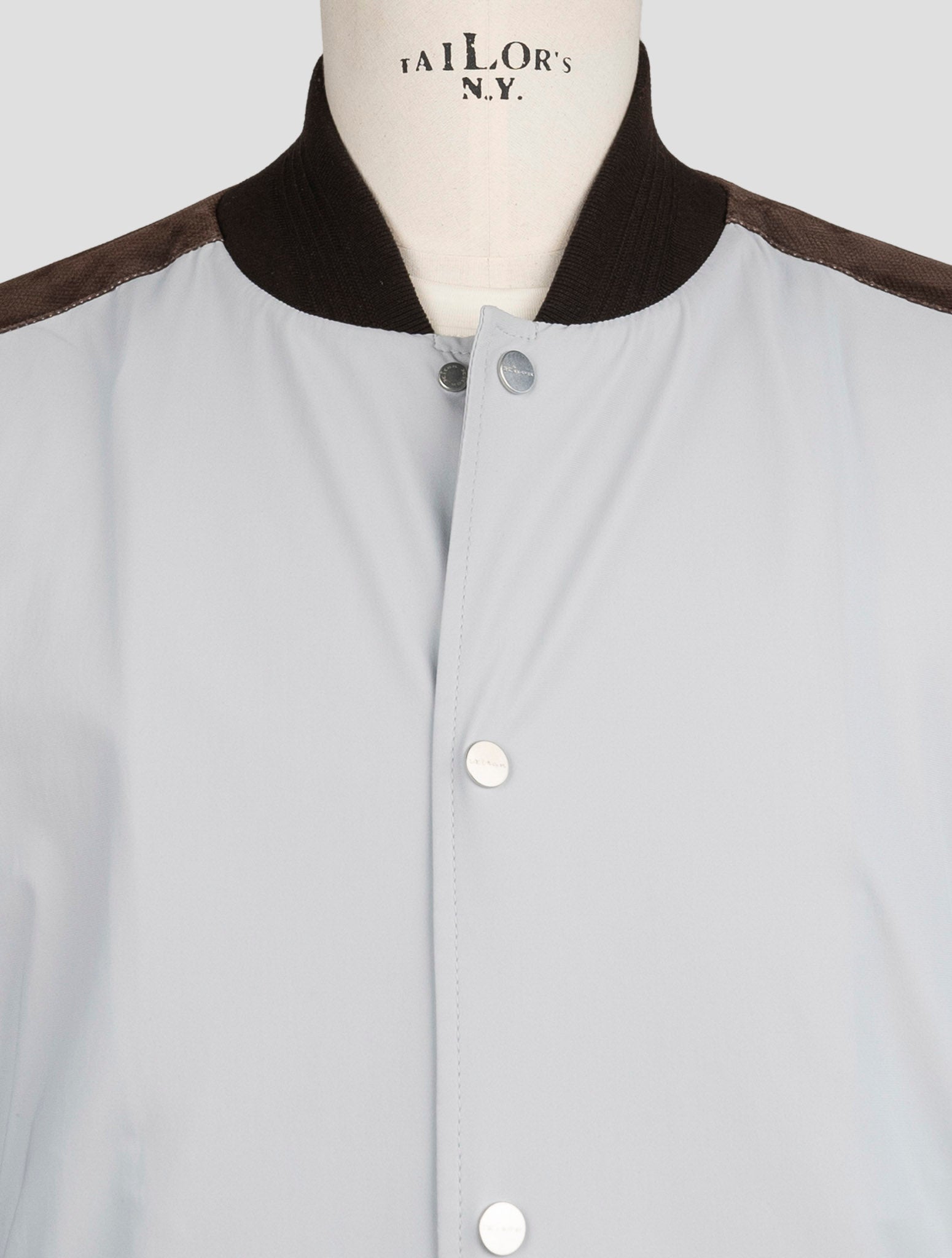 Kiton Gray Brown Acetate Leather Coat