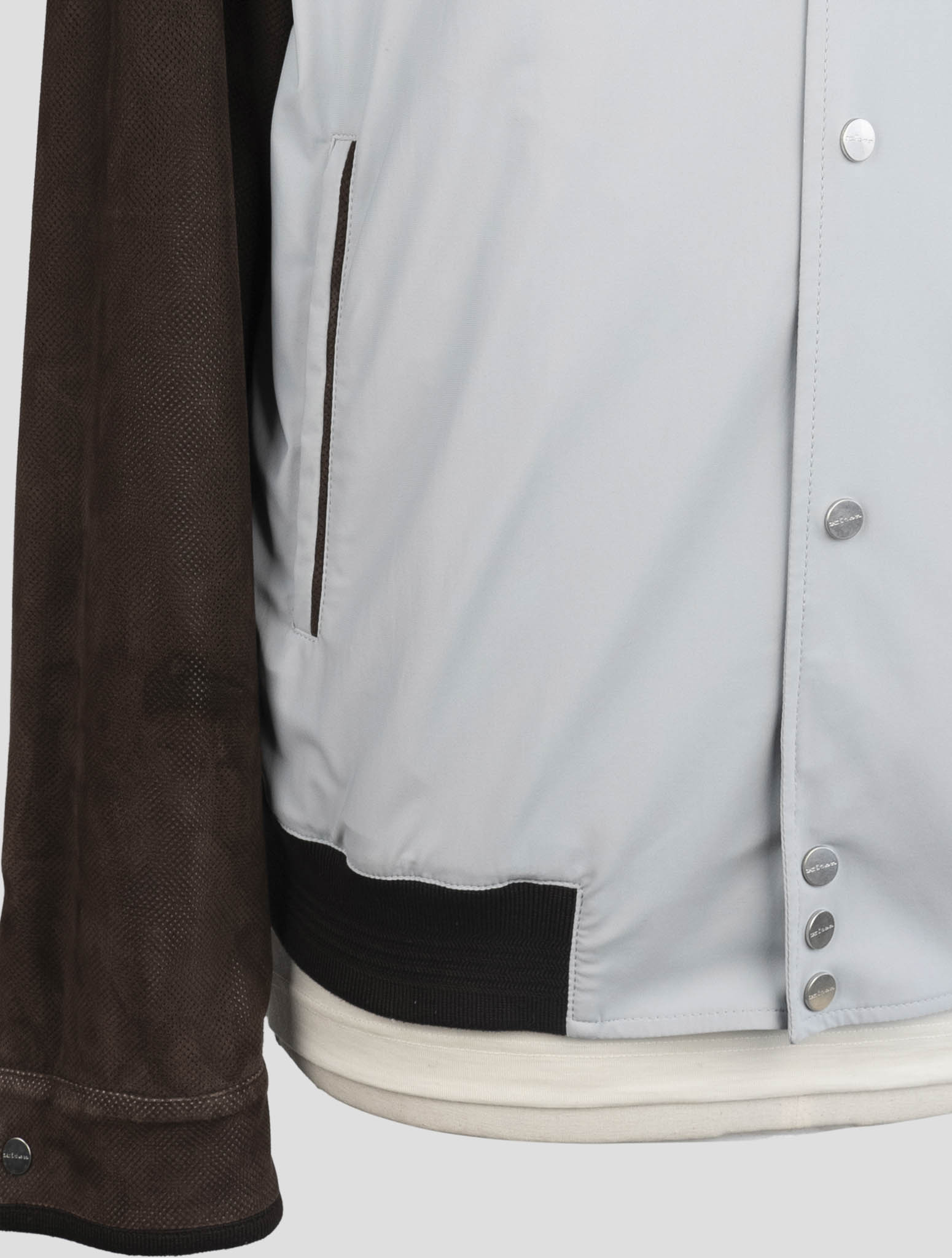 Kiton Gray Brown Acetate Leather Coat