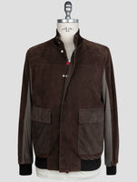 Kiton Brown Leather Coat