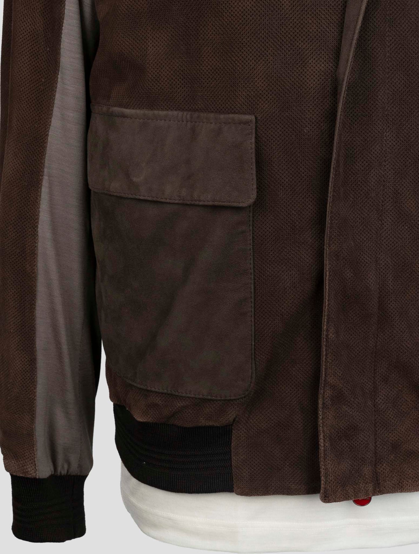 Kiton Brown Leather Coat