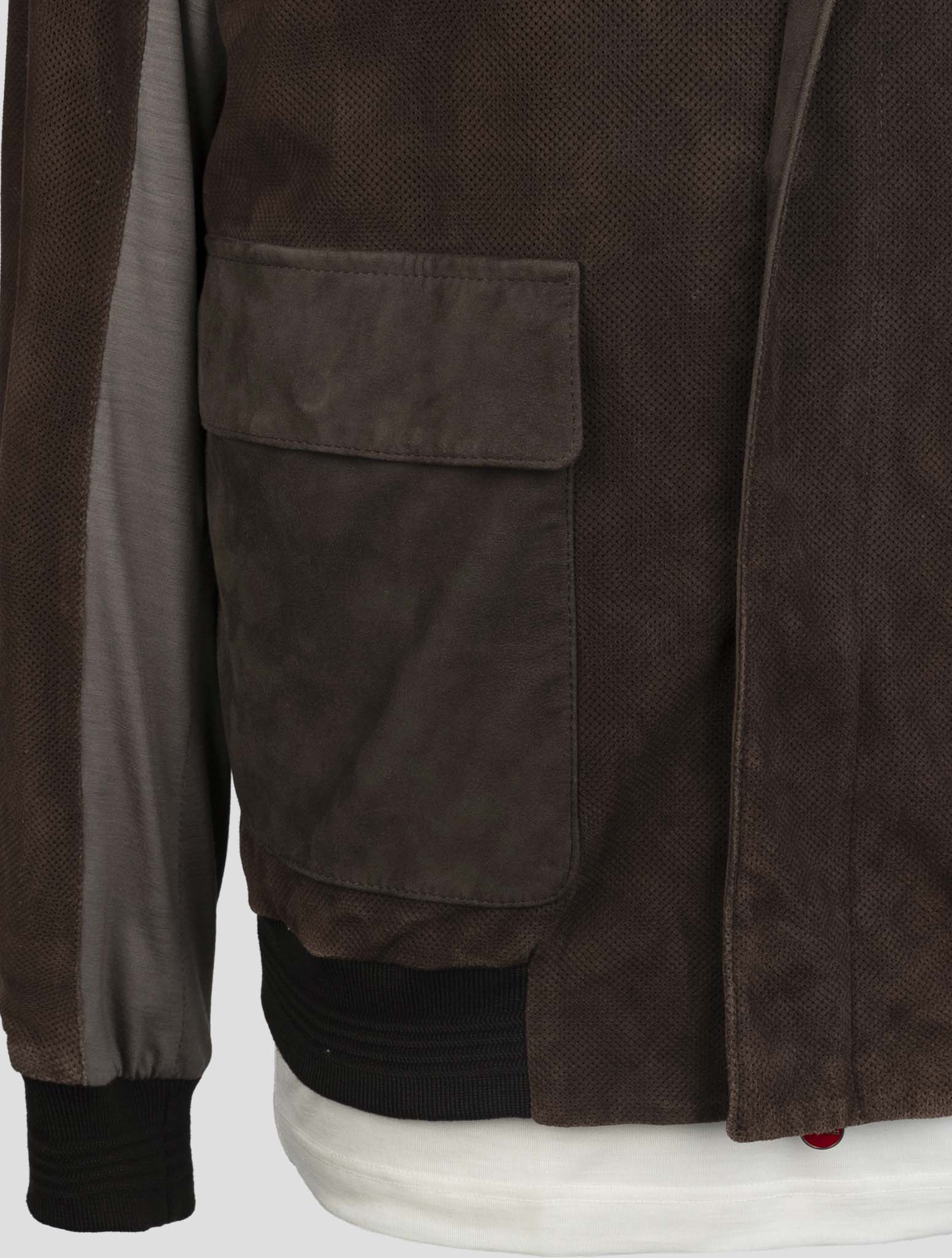 Kiton Brown Leather Coat