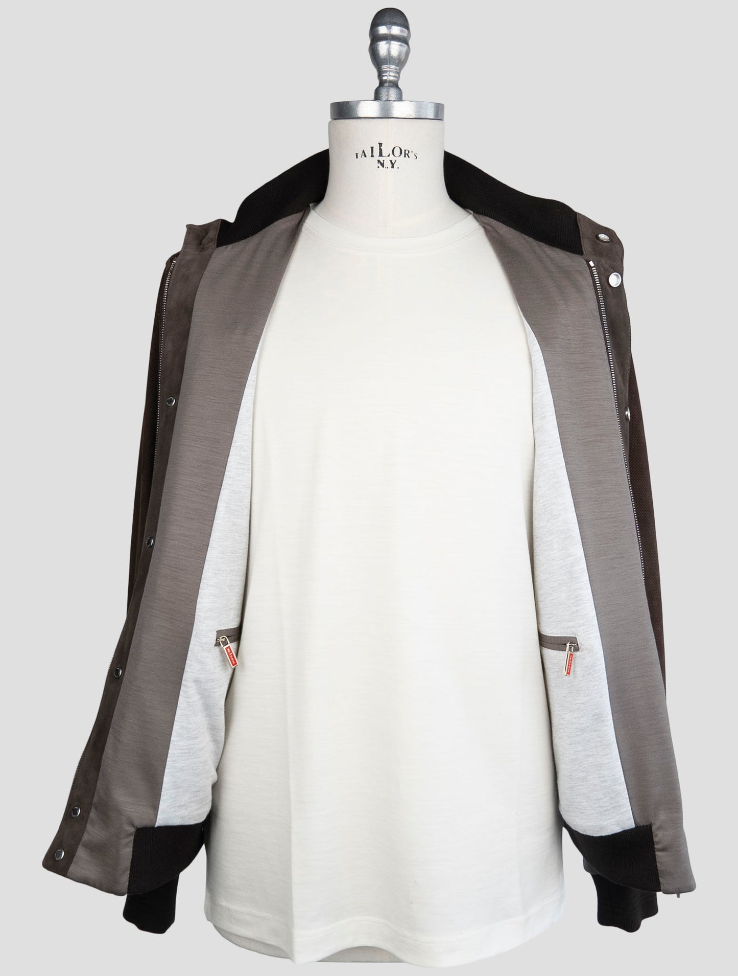 Kiton Brown Leather Coat