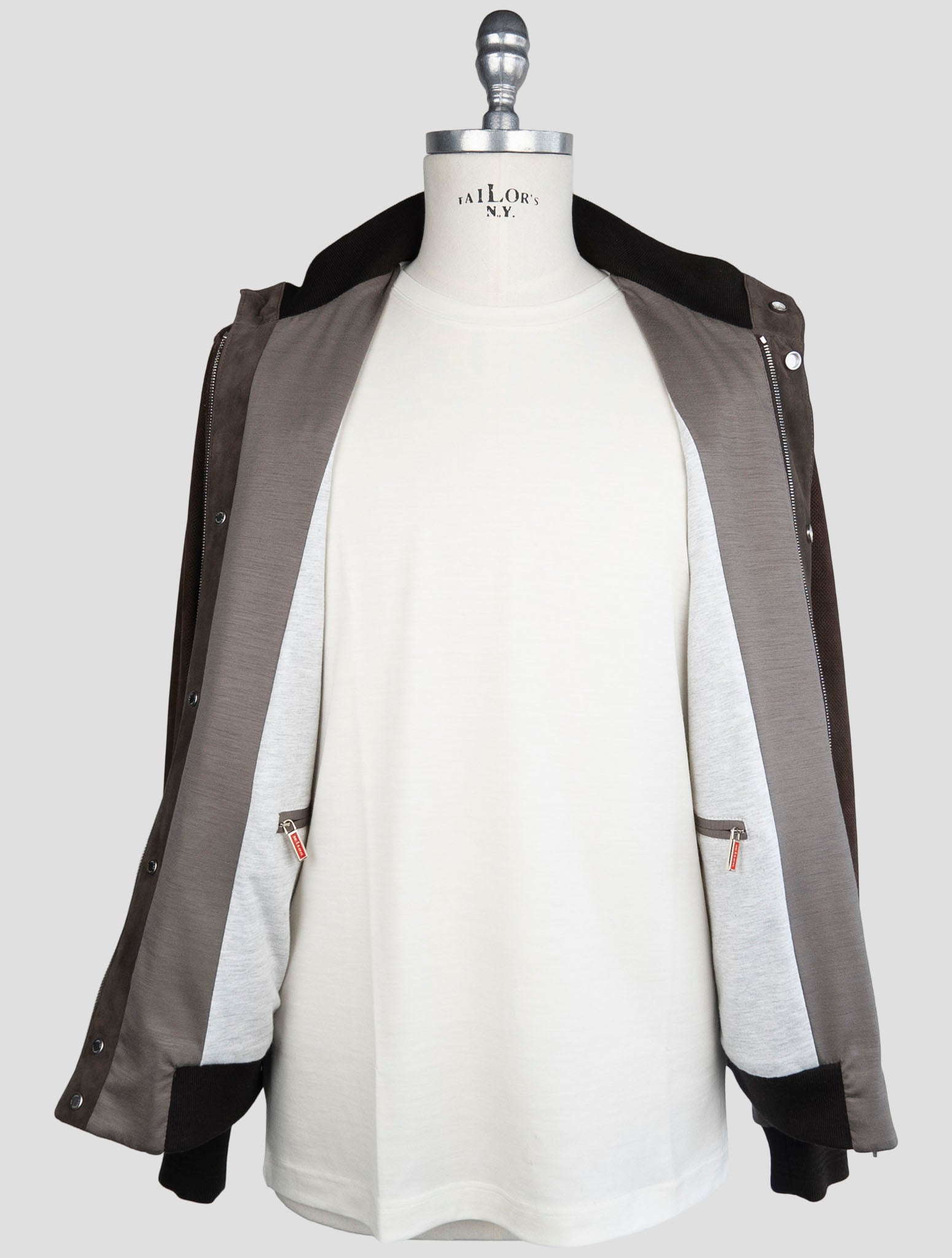 Kiton Brown Leather Coat