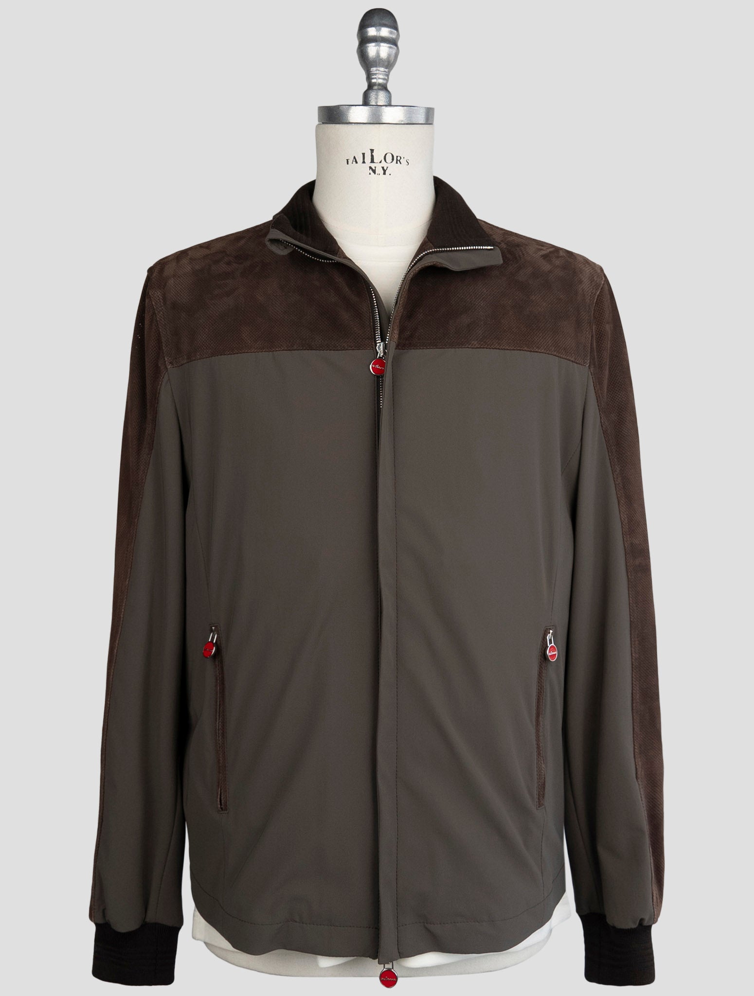 Kiton Brown Leather Pa Ea Coat