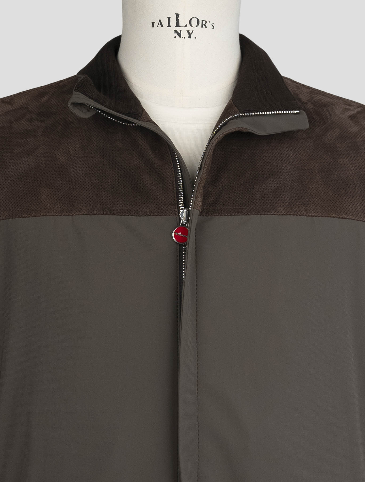 Kiton Brown Leather Pa Ea Coat