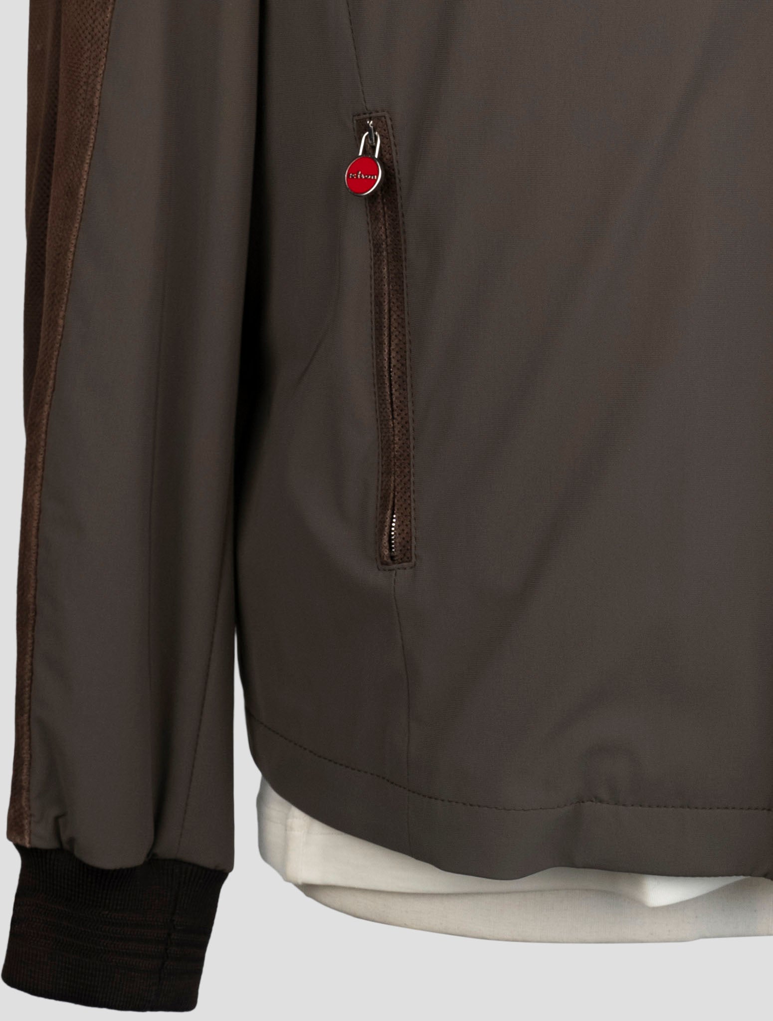 Kiton Brown Leather Pa Ea Coat