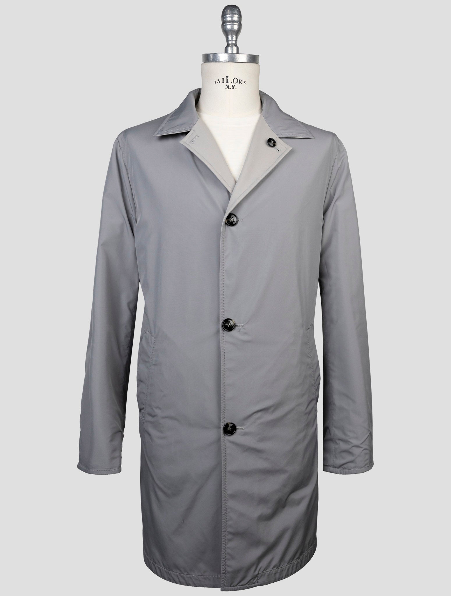 Kiton Gray Cotton Pa Pl Reverse Overocat