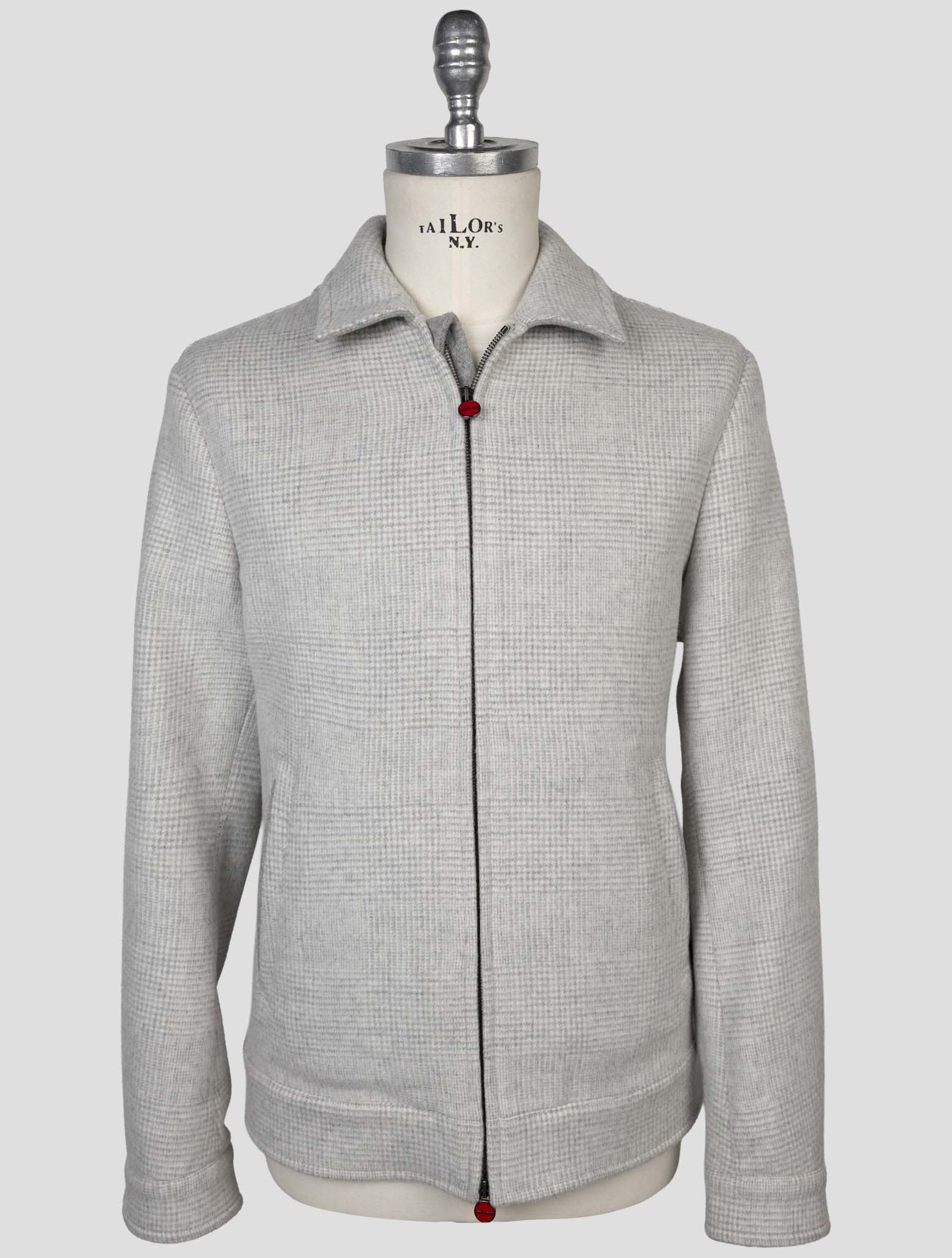Kiton Gray Wool Cashmere Coat