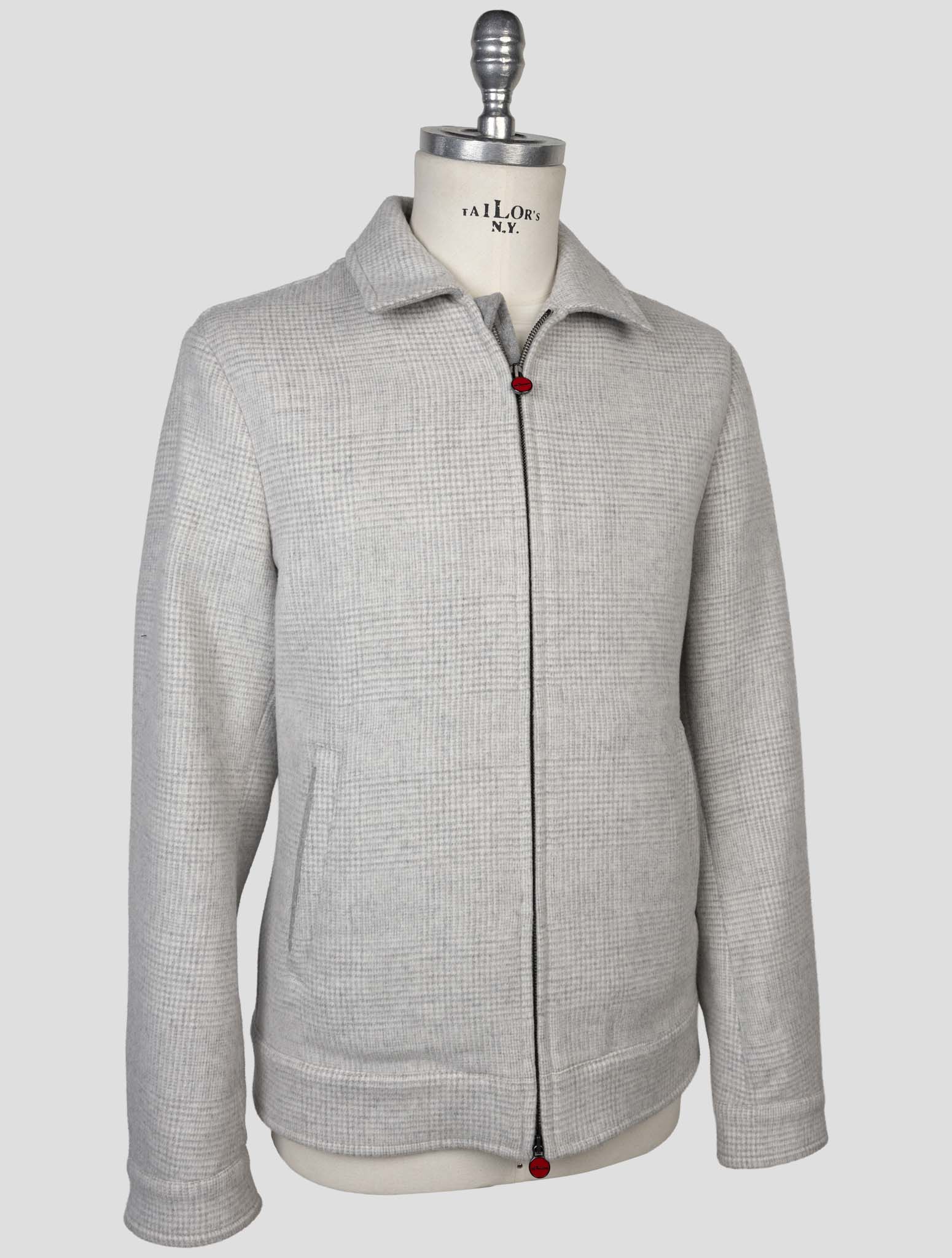 Kiton Gray Wool Cashmere Coat