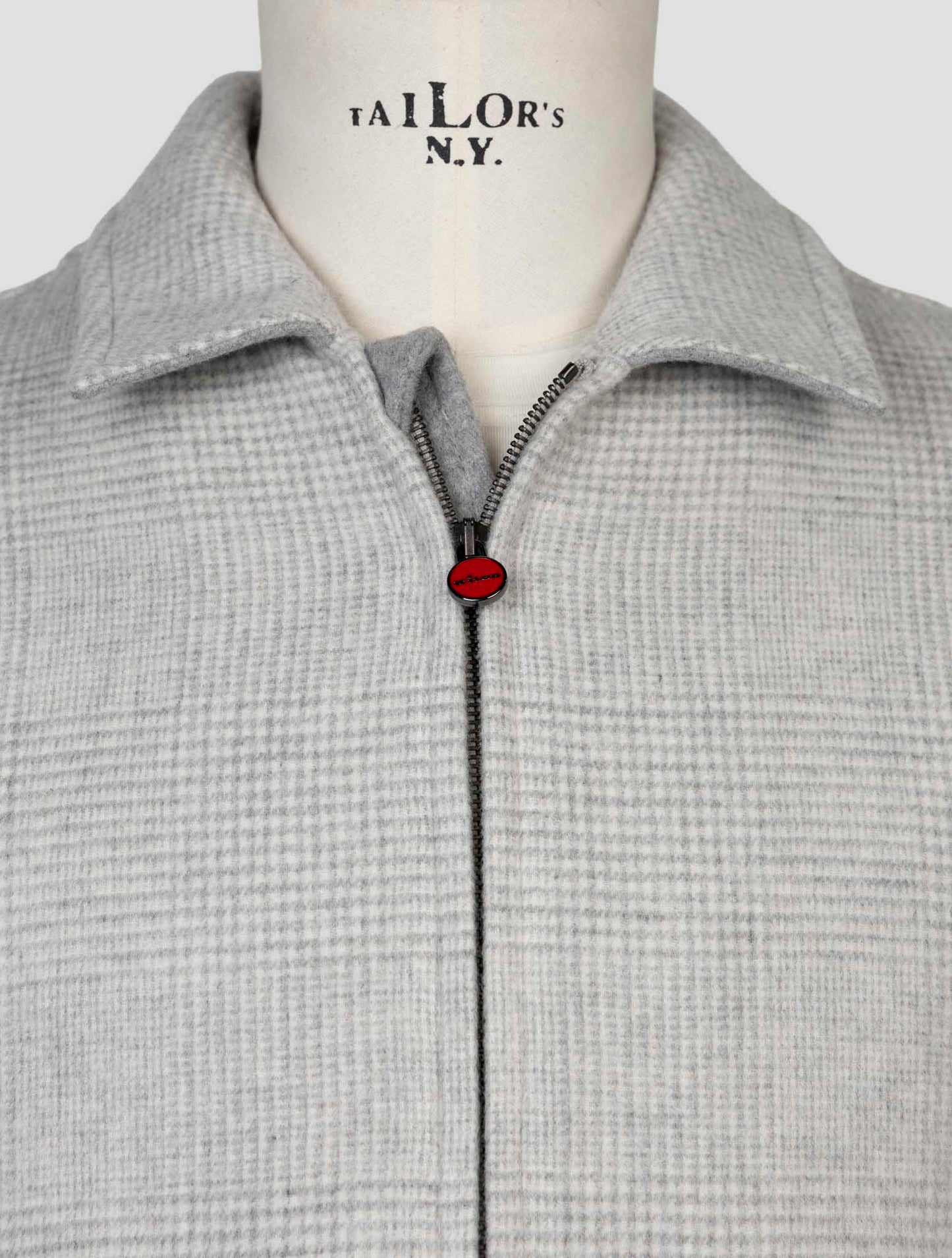 Kiton Gray Wool Cashmere Coat
