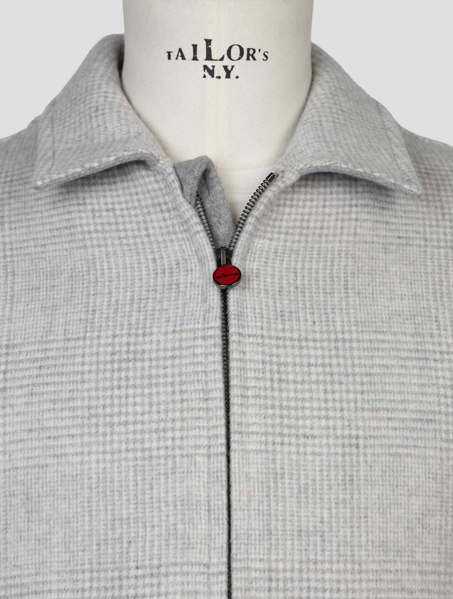 Kiton Gray Wool Cashmere Coat