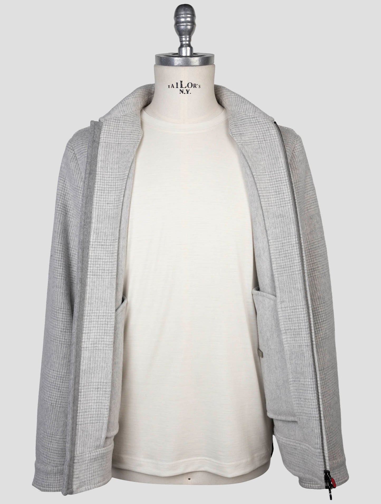 Kiton Gray Wool Cashmere Coat