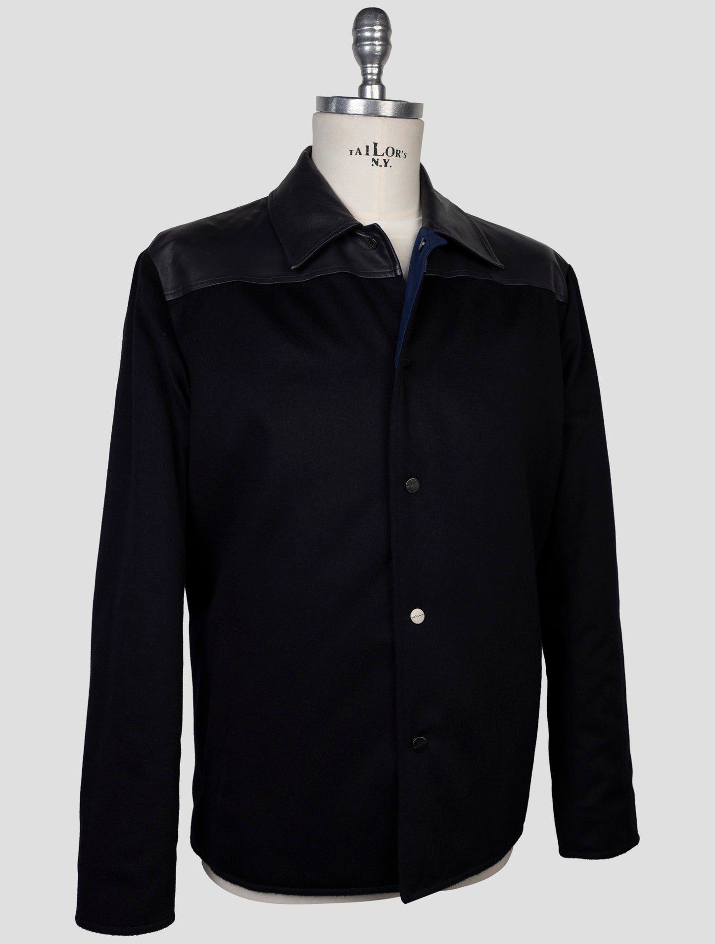 Kiton Blue Cashmere Wool Coat