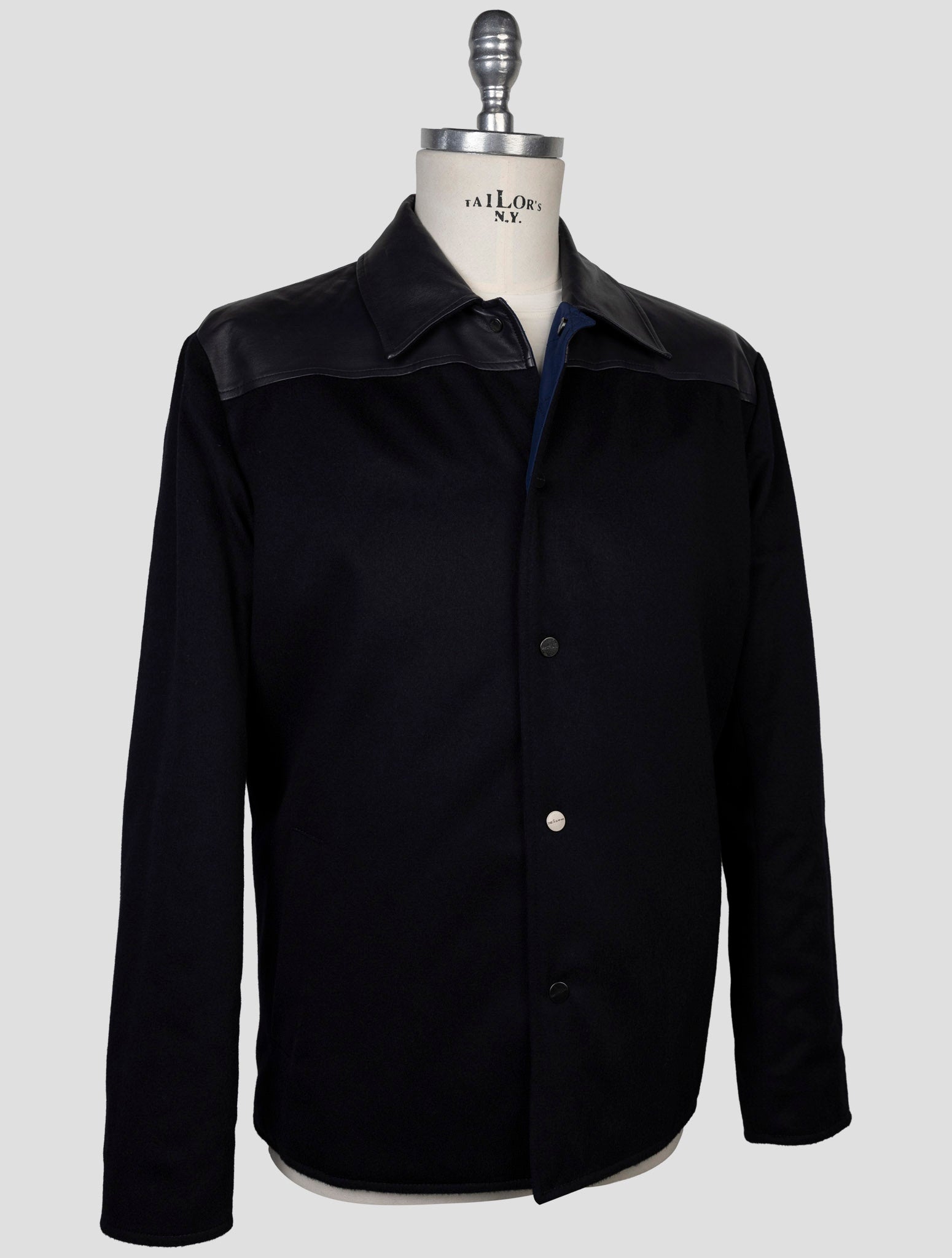 Kiton Blue Cashmere Wool Coat