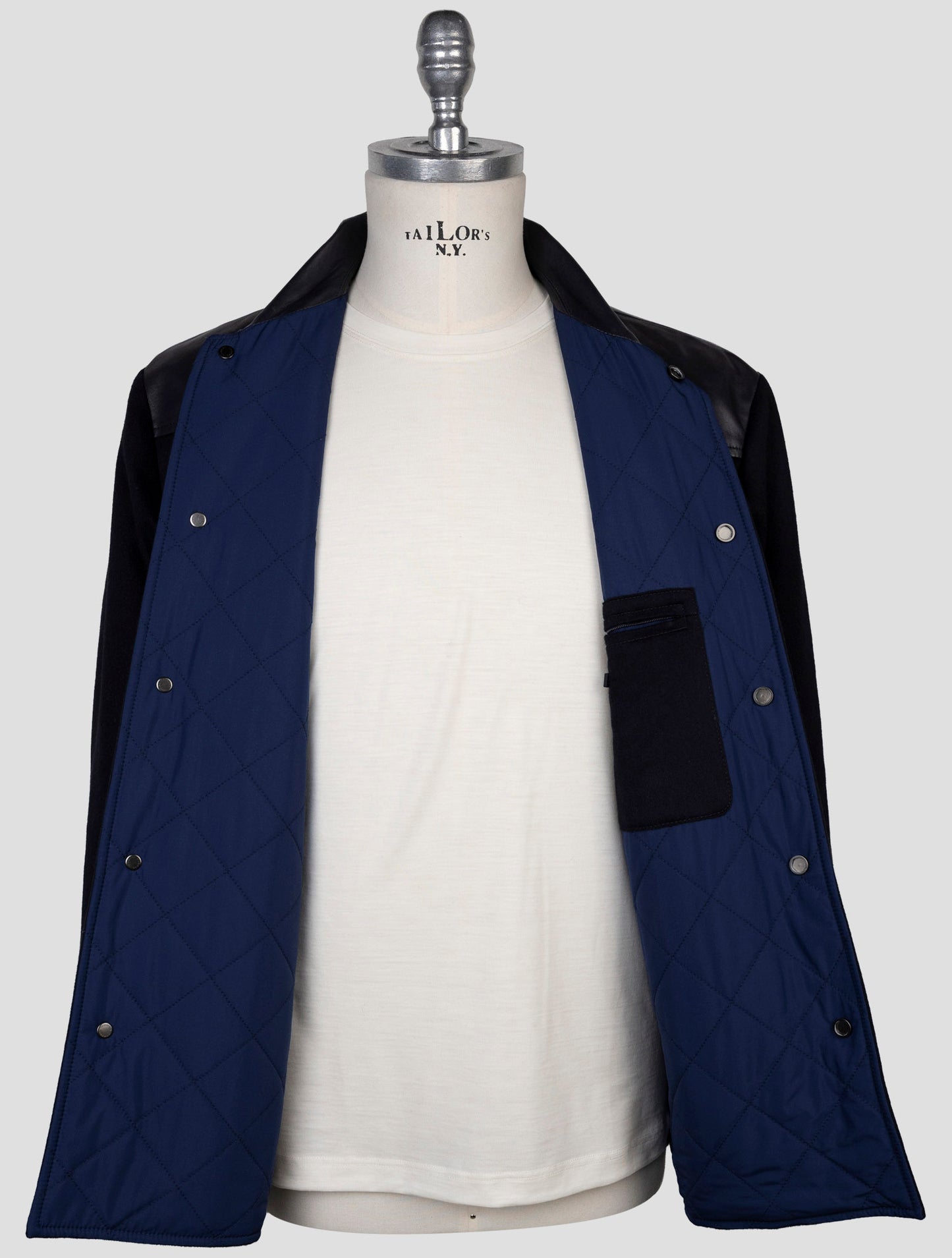 Kiton Blue Cashmere Wool Coat