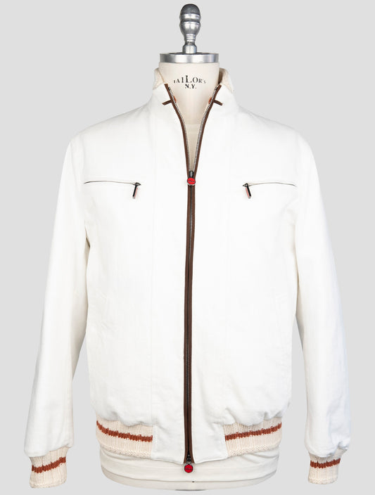 Kiton White Cotton Ea Coat