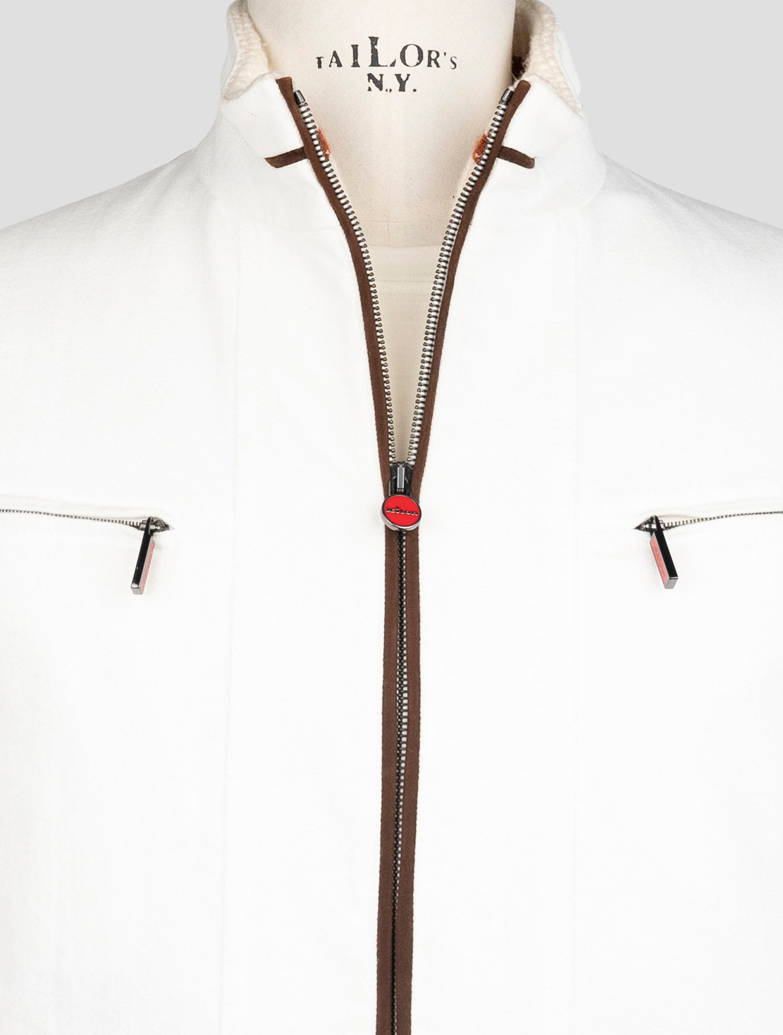 Kiton White Cotton Ea Coat