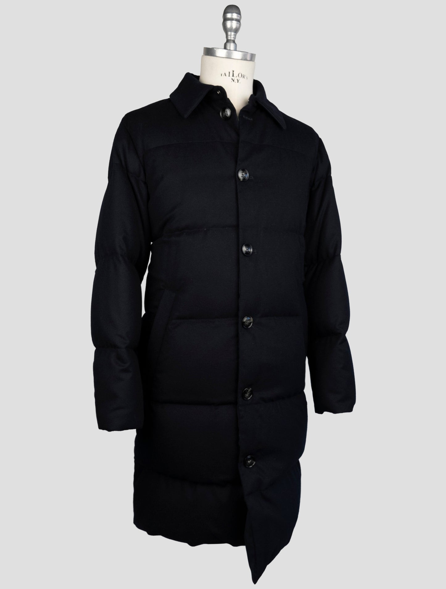 Kiton Blue Cashmere Ea Overcoat