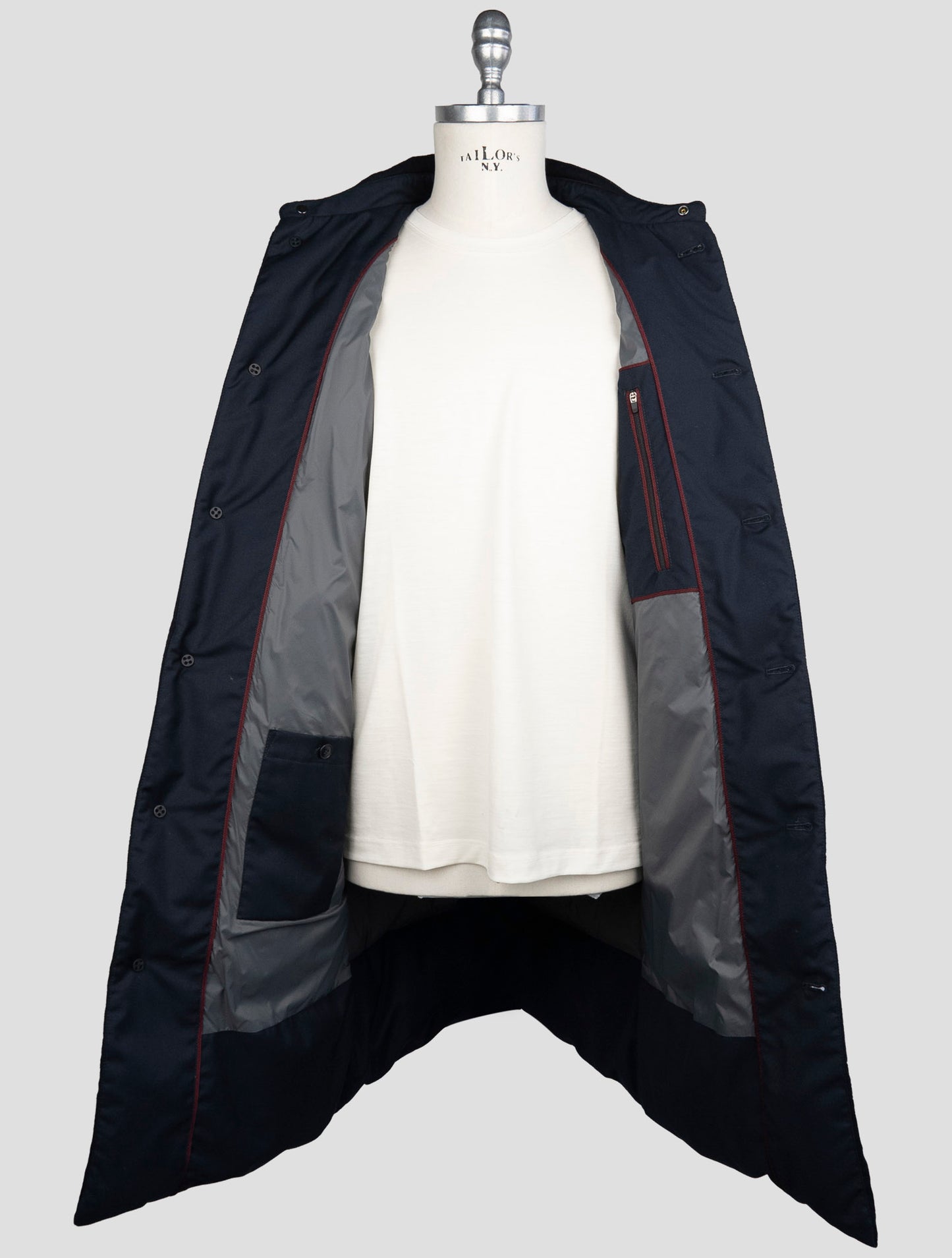 Kiton Blue Cashmere Ea Overcoat
