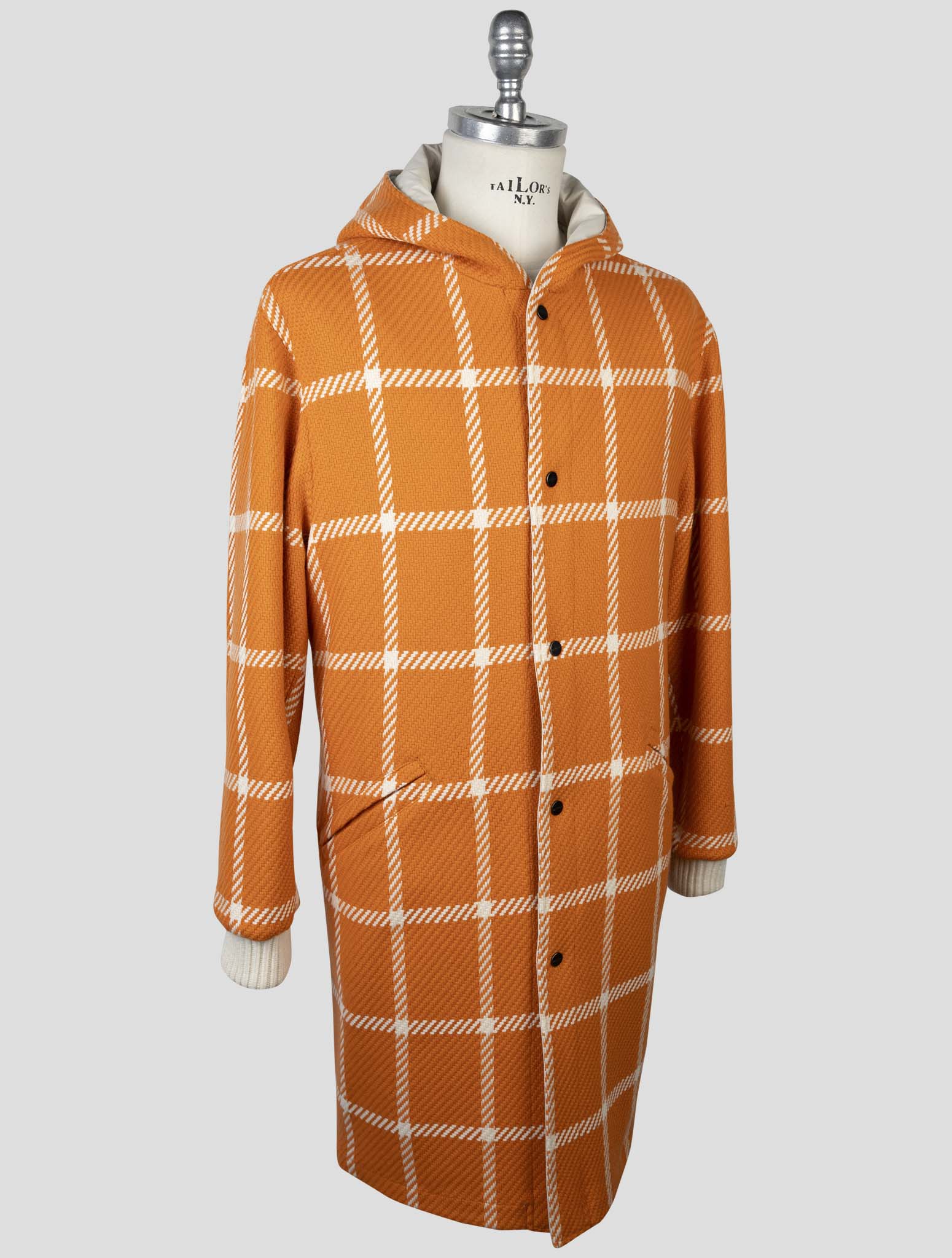 Kiton Orange Beige Cashmere Pl Reverse Overcoat