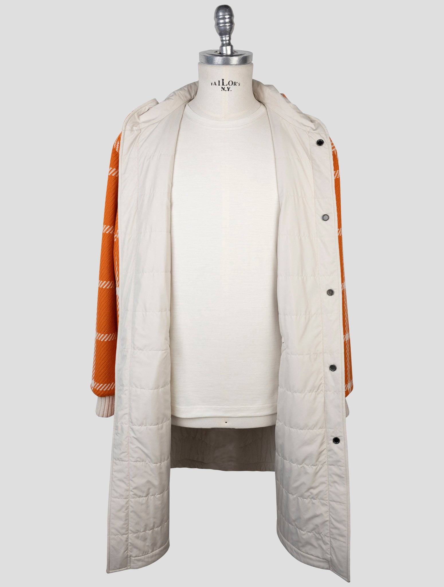 Kiton Orange Beige Cashmere Pl Reverse Overcoat