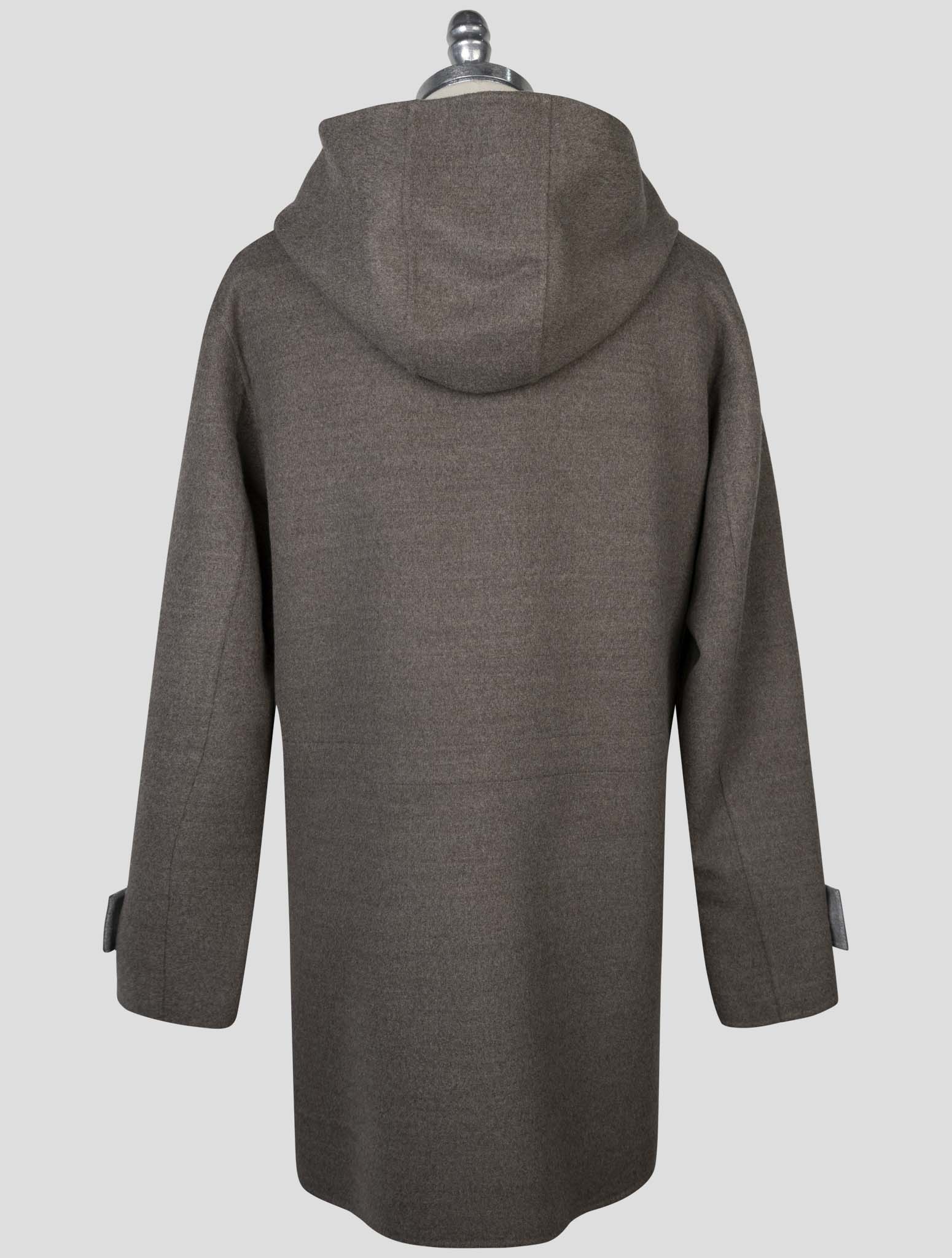 kiton Brown Wool Cashmere Overcoat