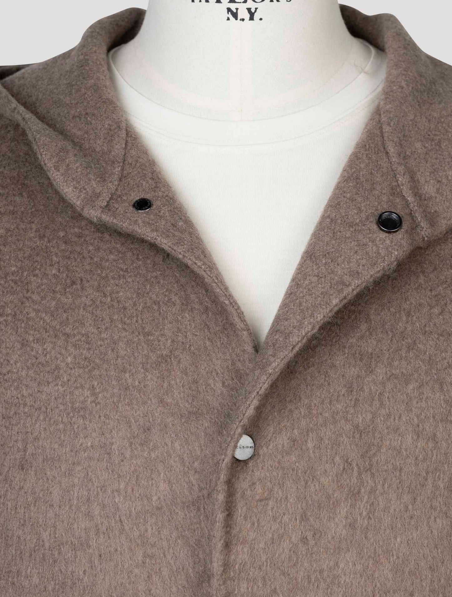kiton Brown Wool Cashmere Overcoat