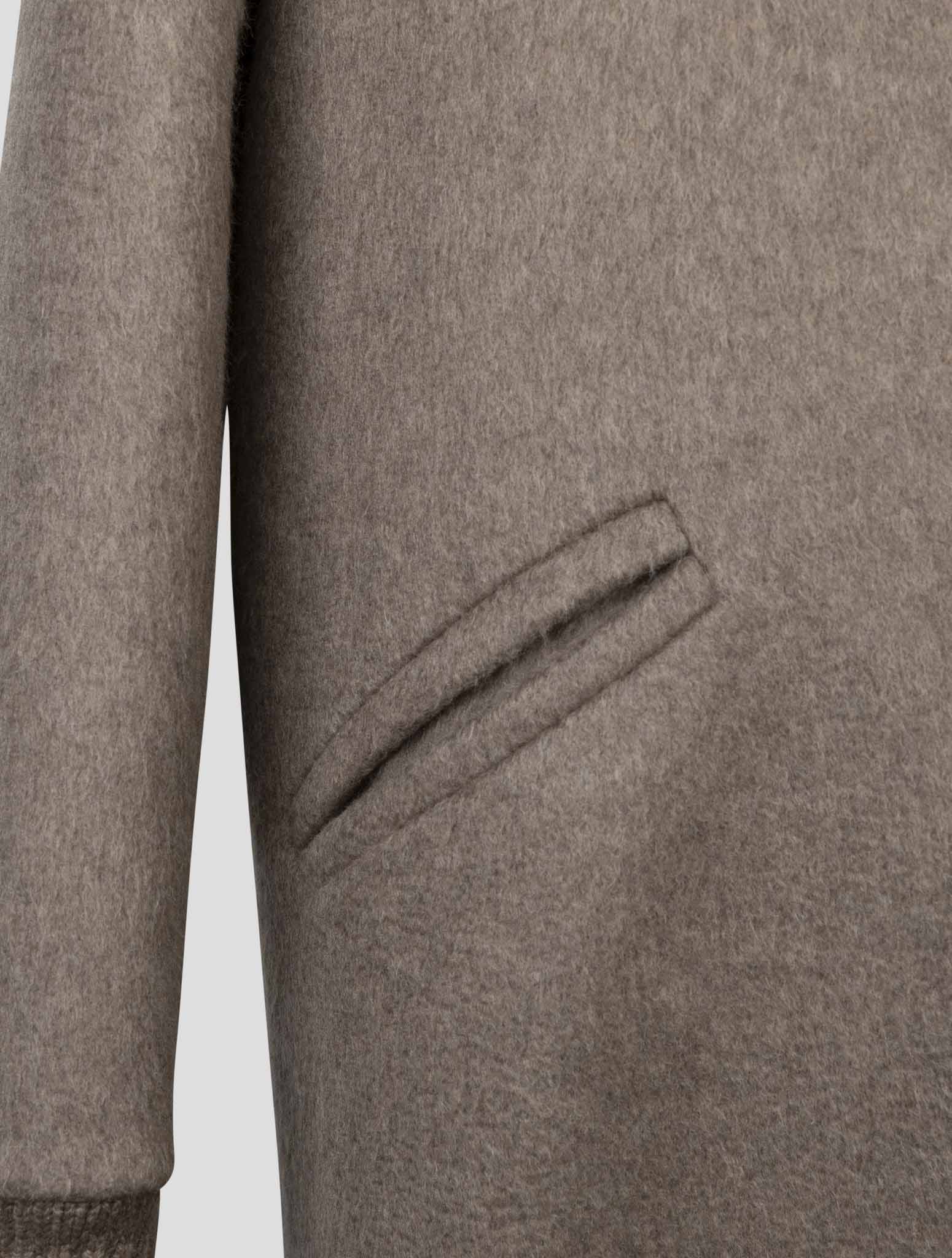 kiton Brown Wool Cashmere Overcoat