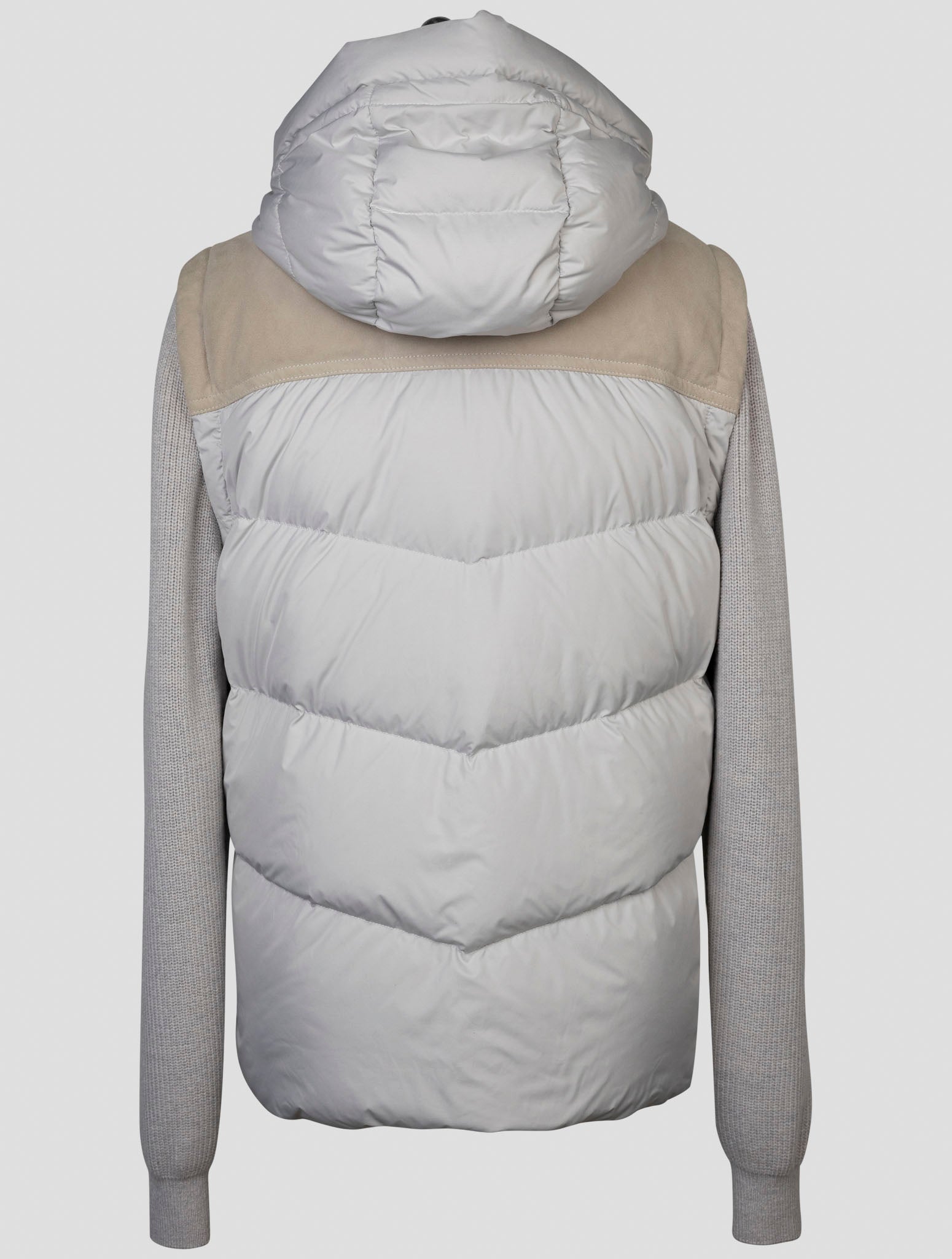 kiton Gray Pl Wool Leather Suede Coat