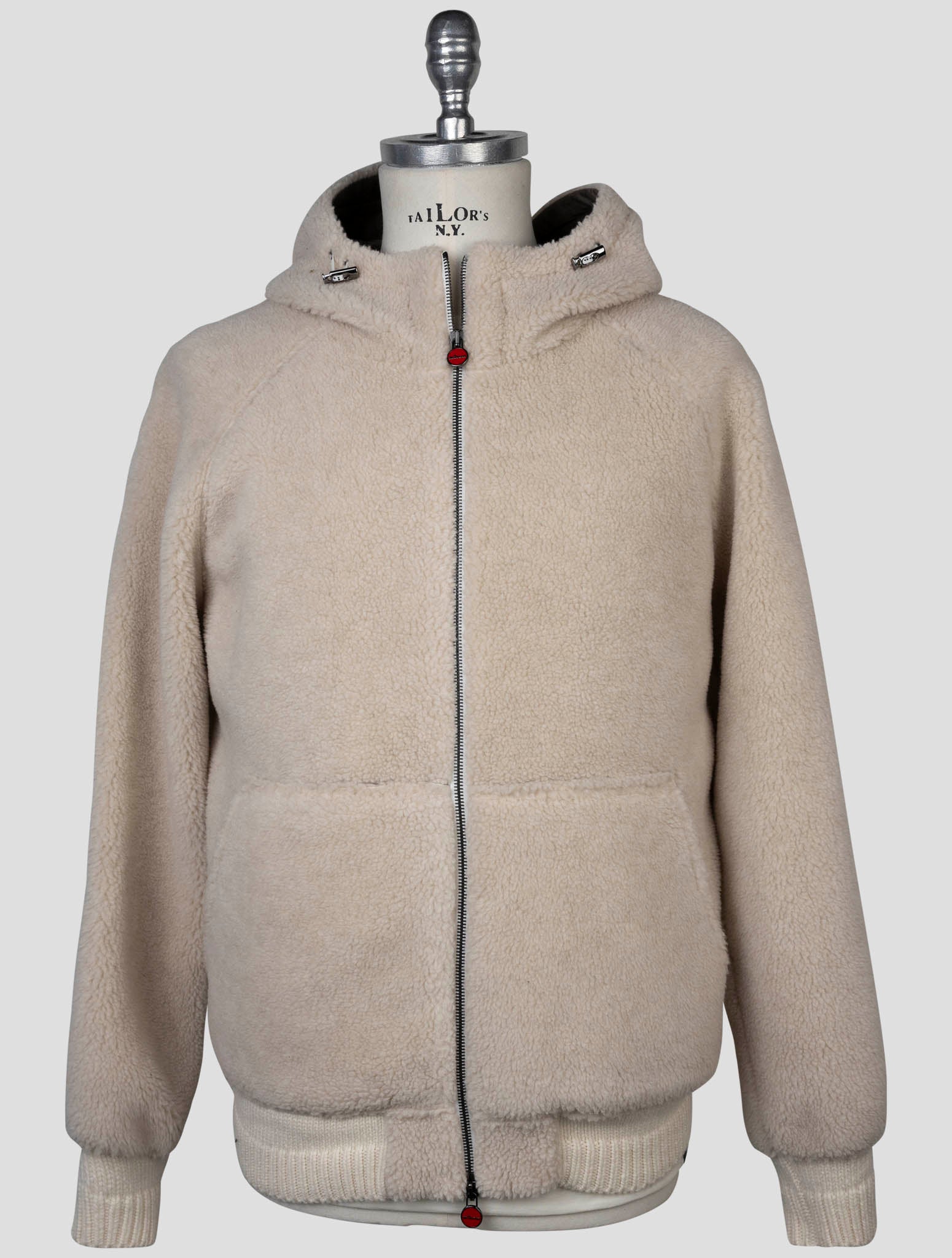 kiton Beige Virgin  Wool Silk Coat