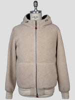 kiton Beige Virgin  Wool Silk Coat