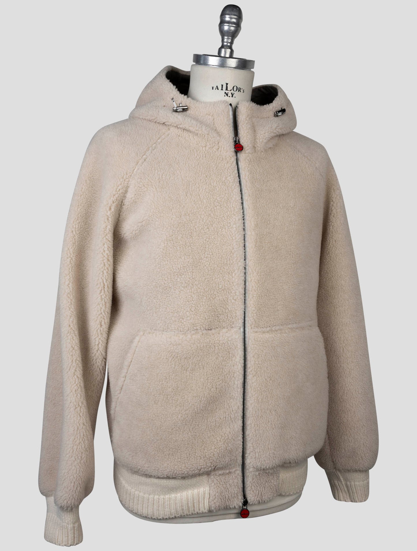 kiton Beige Virgin  Wool Silk Coat