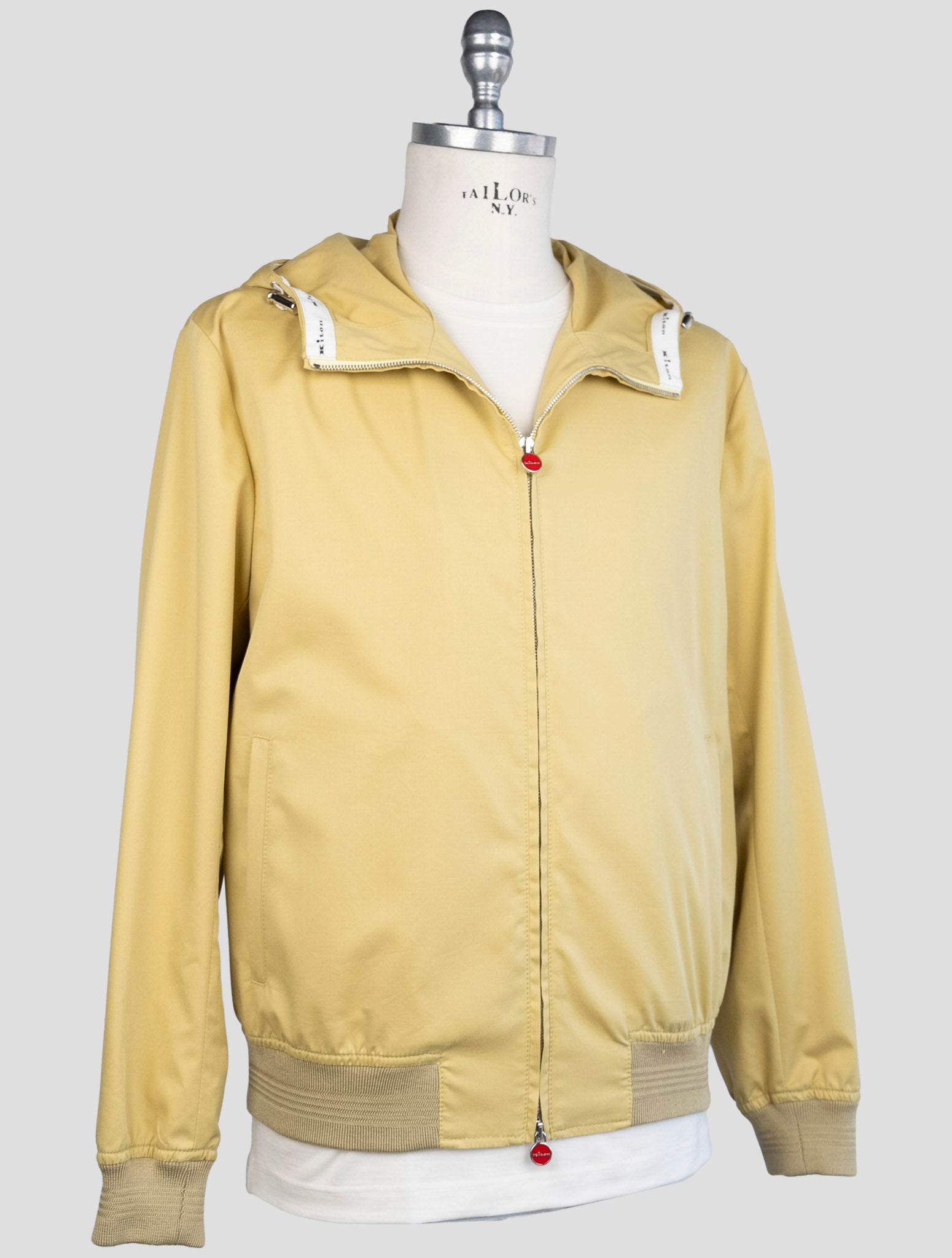 kiton Yellow Cotton Wool Coat
