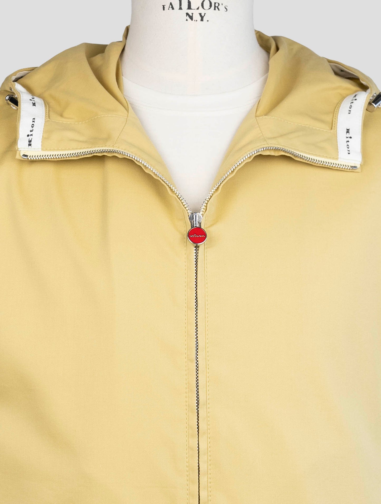 kiton Yellow Cotton Wool Coat