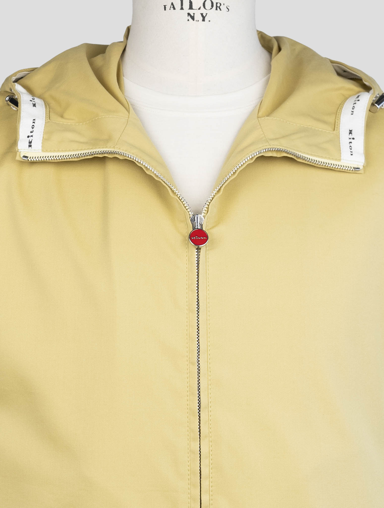 kiton Yellow Cotton Wool Coat
