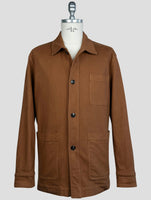 kiton Brown Cotton Ea Coat