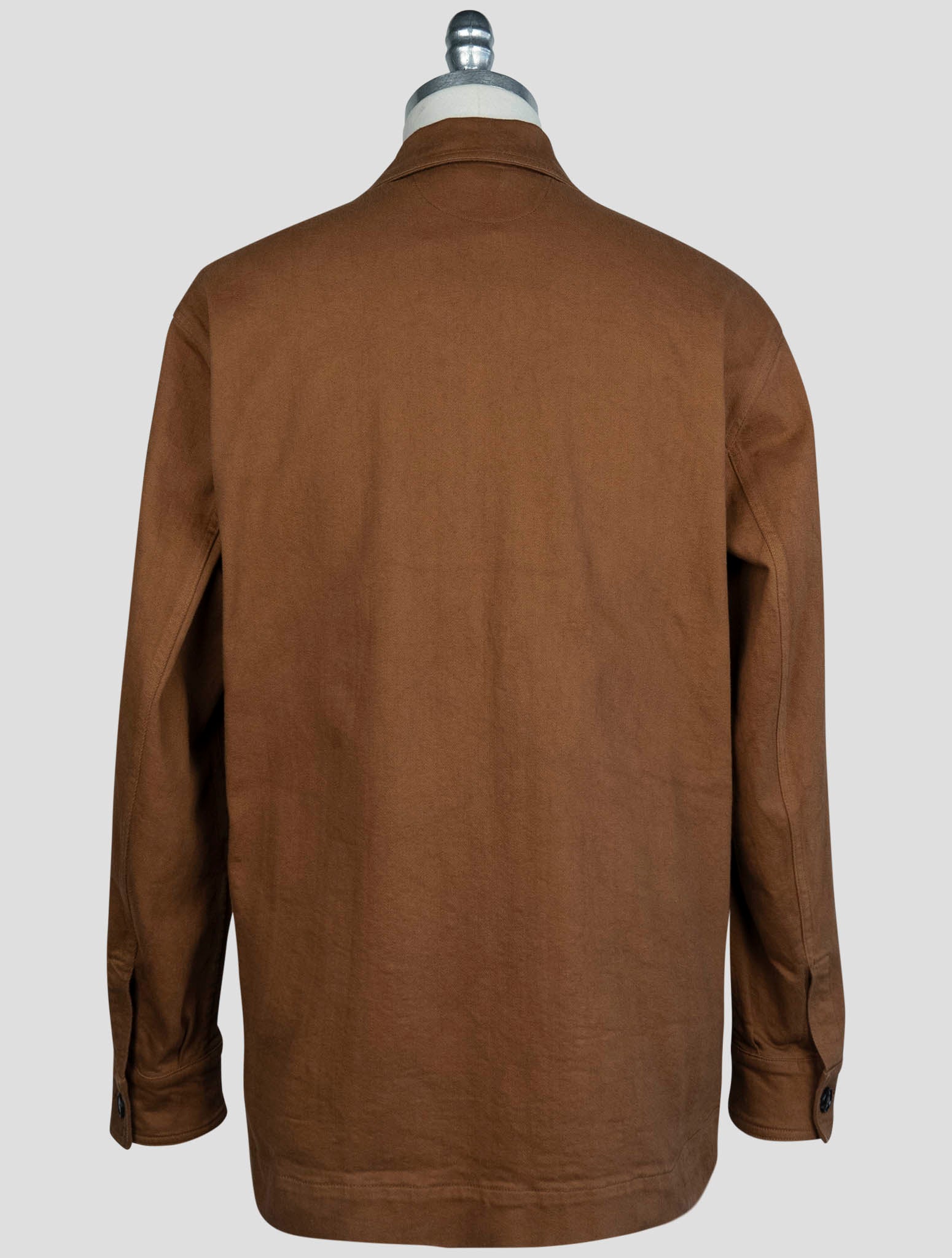 kiton Brown Cotton Ea Coat