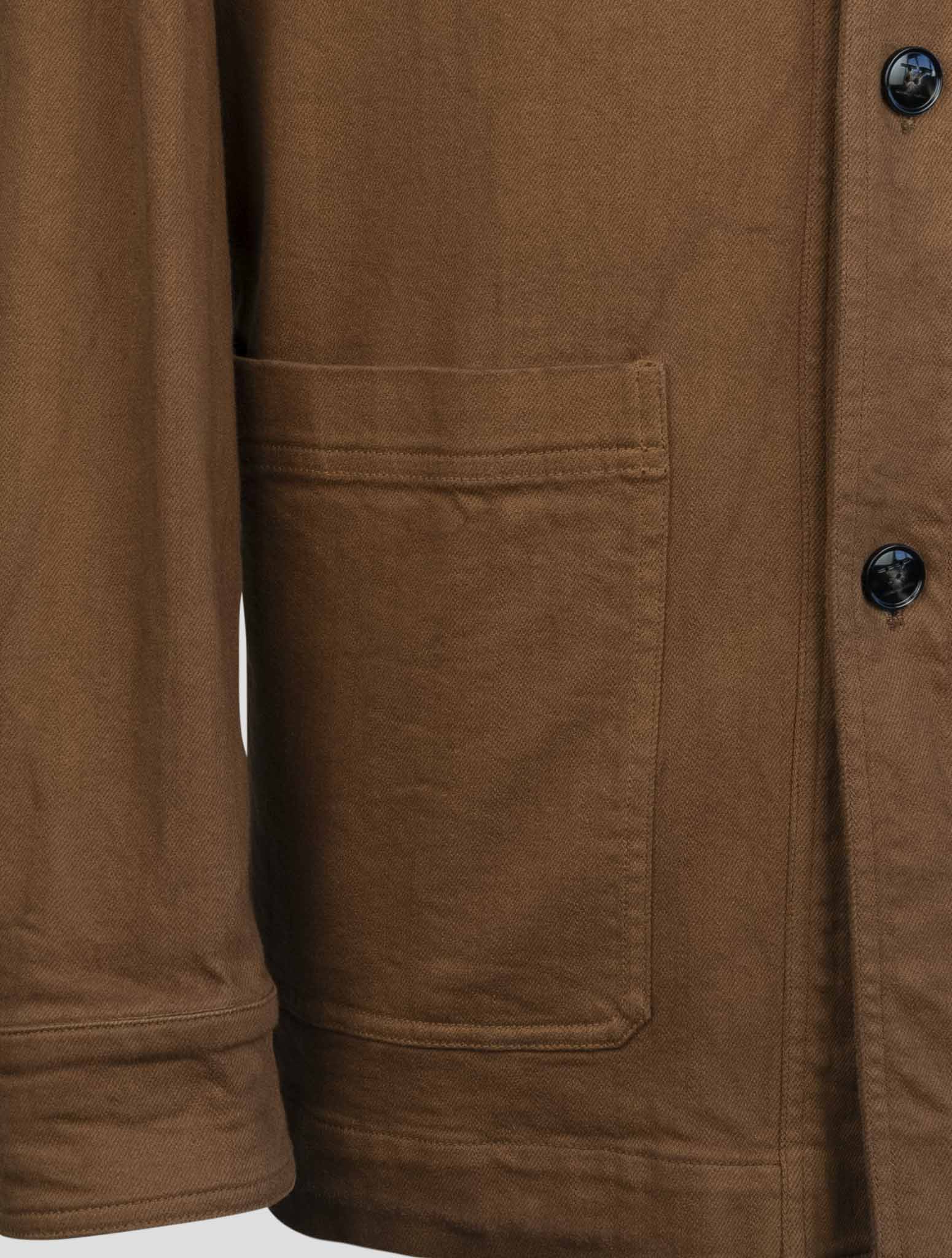 kiton Brown Cotton Ea Coat