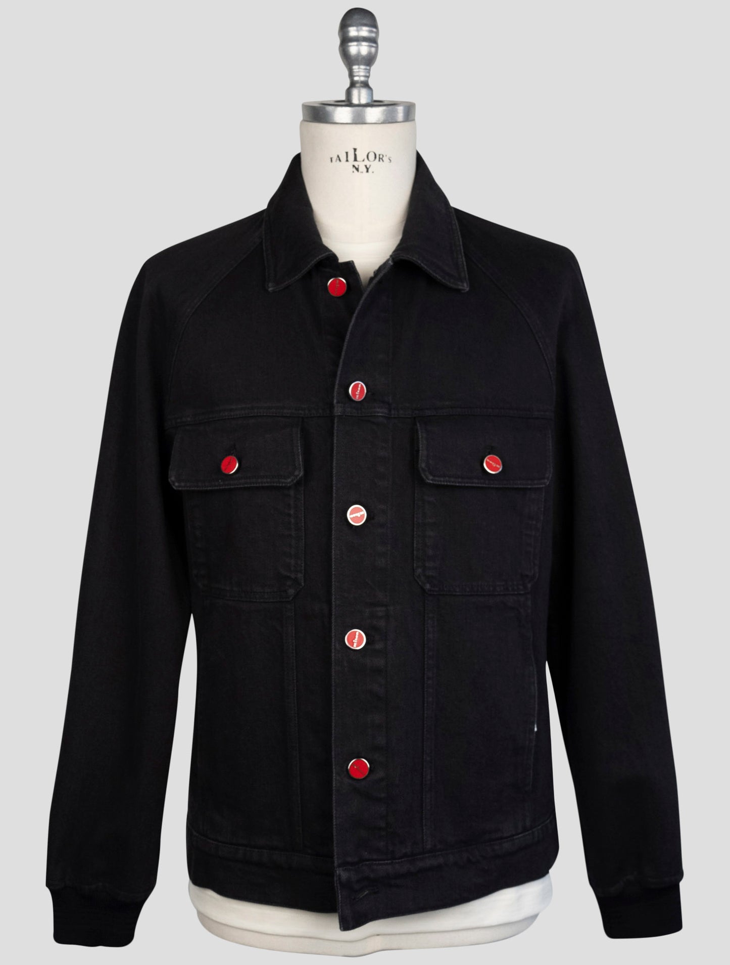 kiton Black Cotton Ea Coat