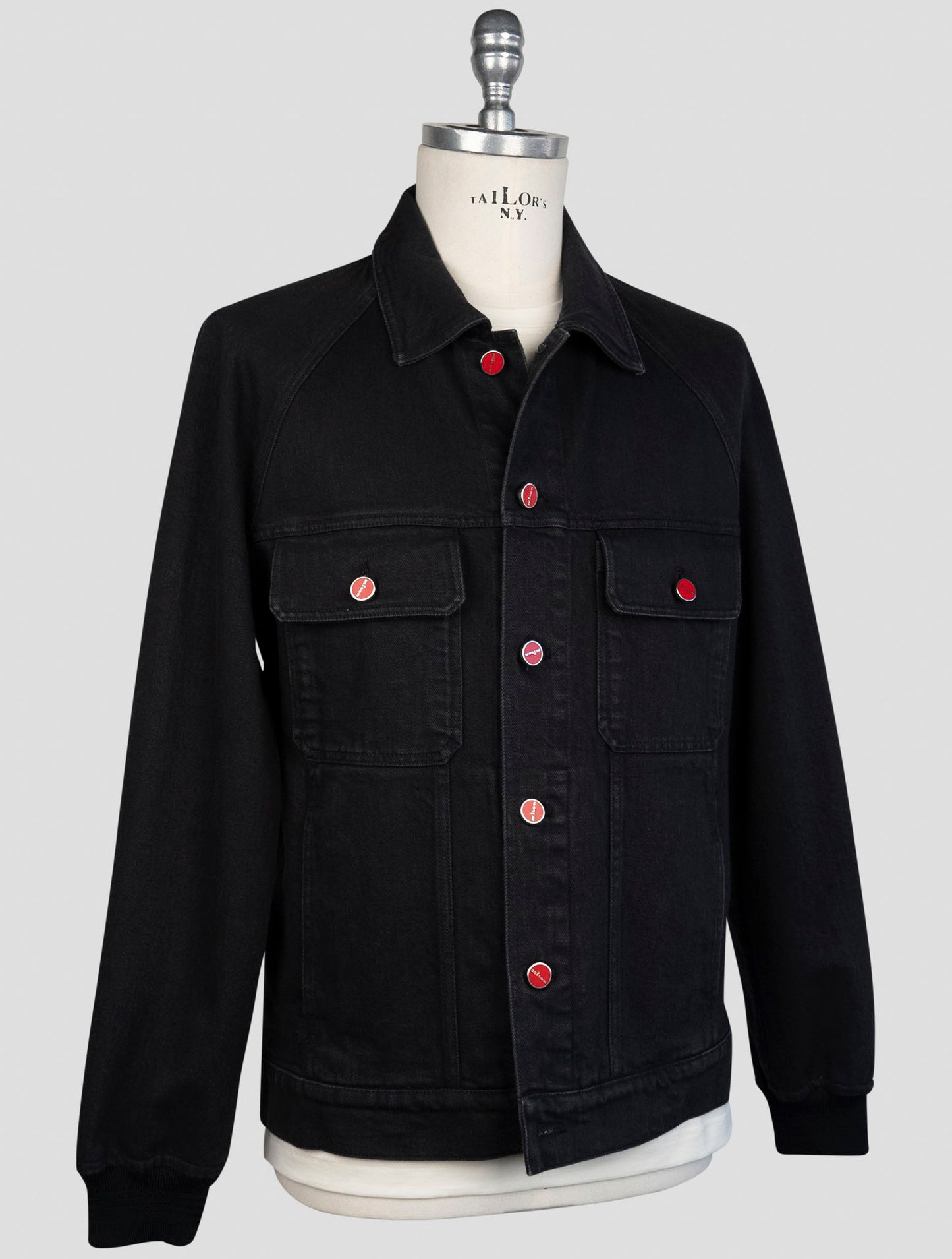 kiton Black Cotton Ea Coat