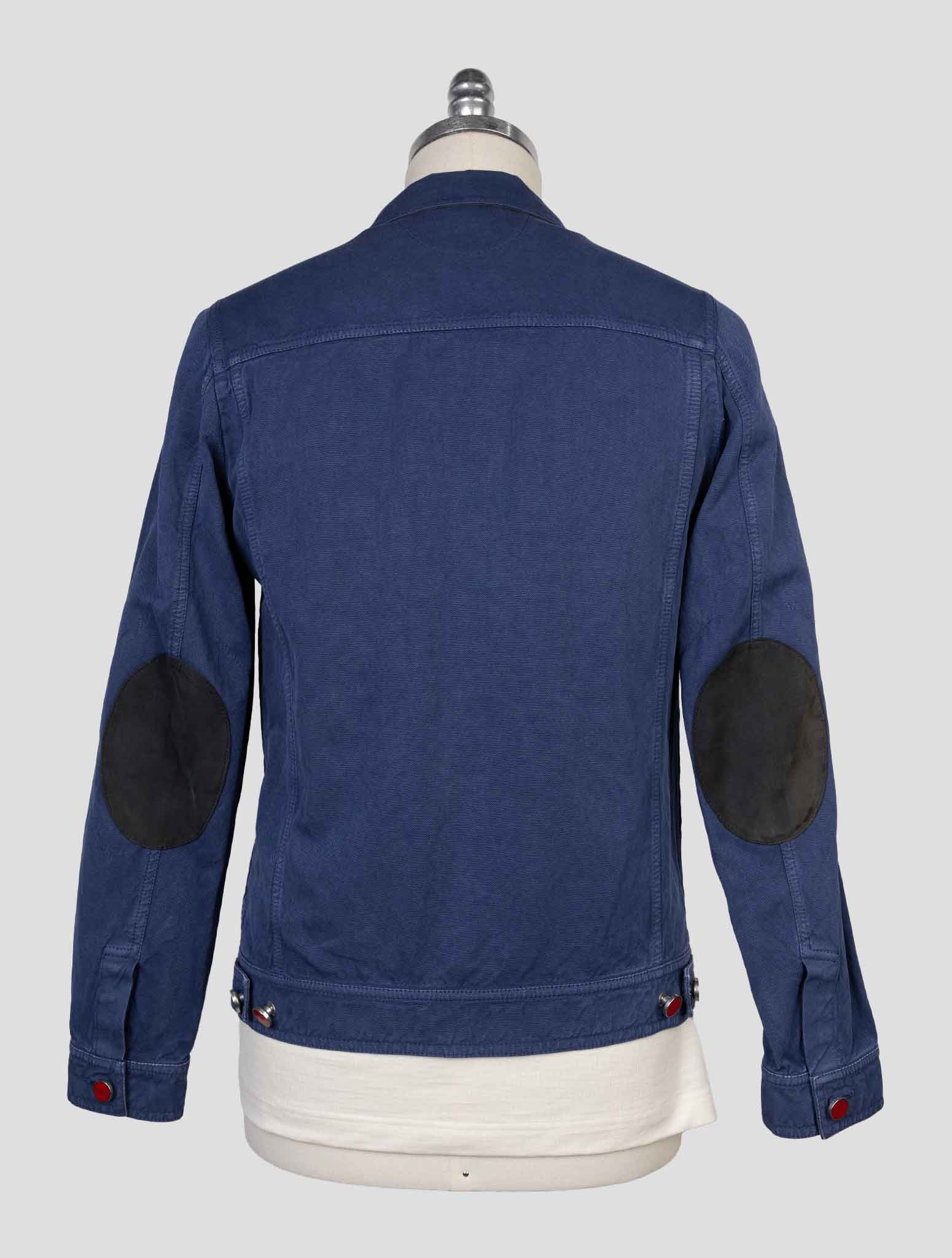 kiton Blue Cotton Abaca  Coat