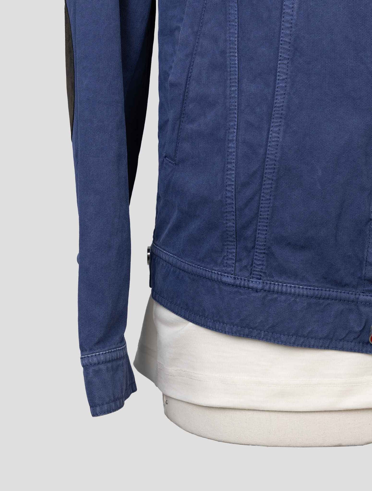 kiton Blue Cotton Abaca  Coat