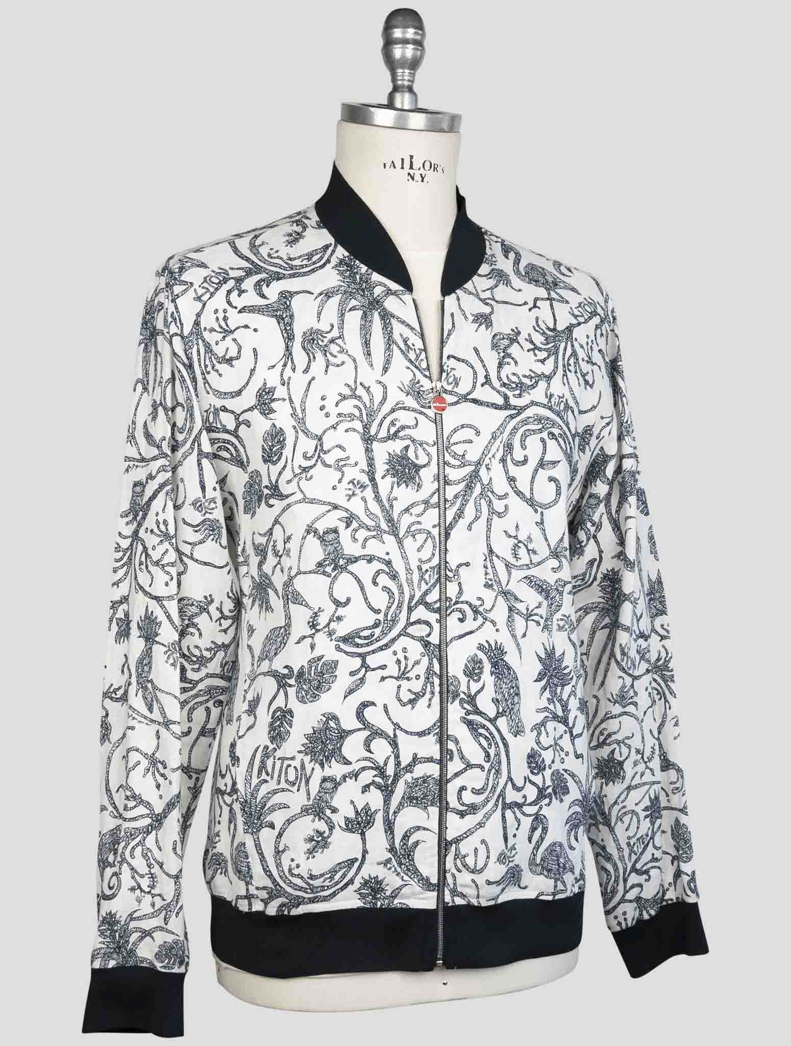 Kiton Blue White Linen Coat