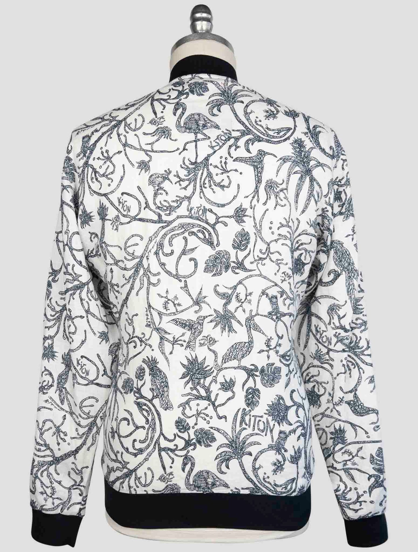 Kiton Blue White Linen Coat
