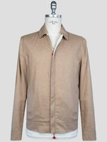Kiton Brown Beige Silk Cashmere Wool Pl Silk Ea Reverse Coat