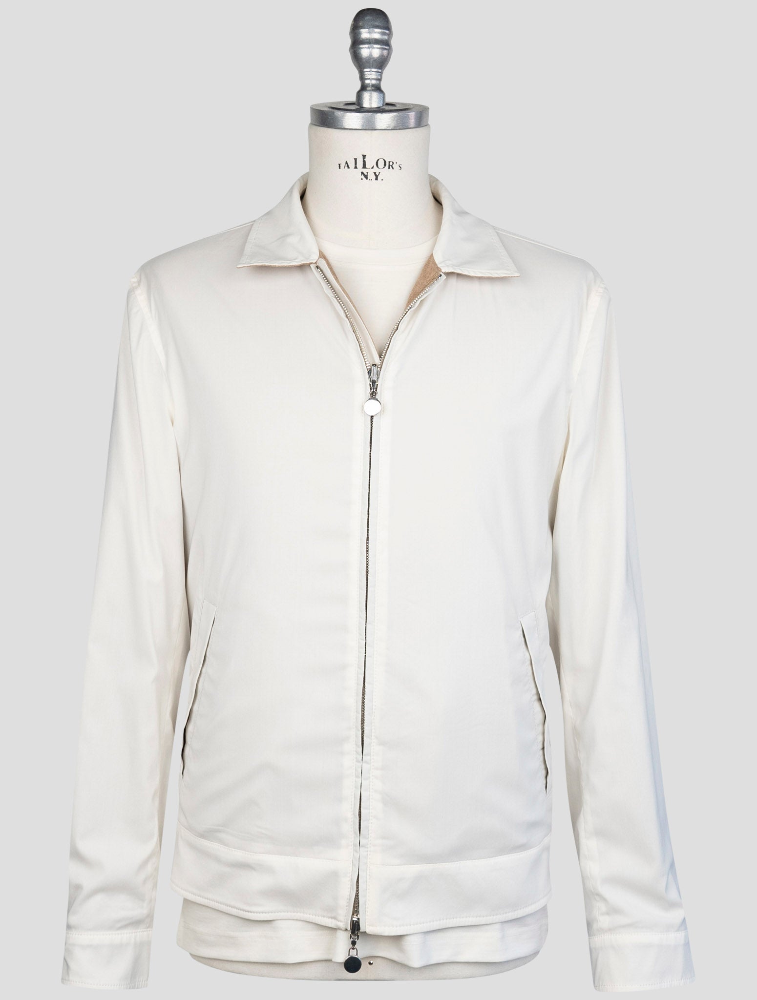 Kiton Brown Beige Silk Cashmere Wool Pl Silk Ea Reverse Coat